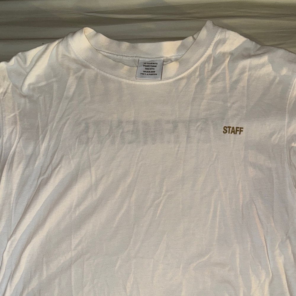 Vetements White Crew Neck Short Sleeve Tee
